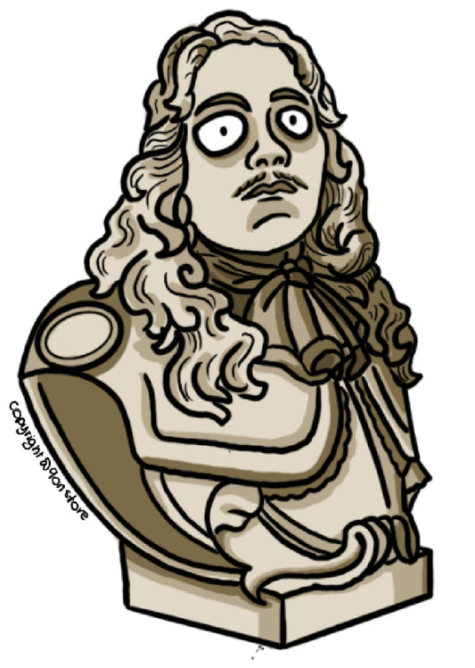 Bulging Eyes Statue Sticker